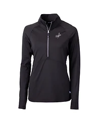 Cutter & Buck Women's Black Los Angeles Dodgers Adapt Eco Knit Stretch Half-Zip DryTec Sweatshirt