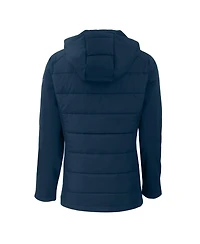 Cutter & Buck Women's Navy Los Angeles Dodgers Evoke Hybrid Eco Softshell Full-Zip Hooded Jacket
