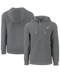 Cutter & Buck Men's Gray Los Angeles Dodgers Roam Eco Tri-Blend Half-Zip Hoodie