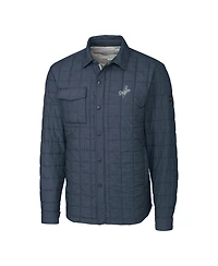 Cutter & Buck Men's Anthracite Los Angeles Dodgers Rainier PrimaLoft Eco Insulated Quilted Full-Zip Shirt Jacket