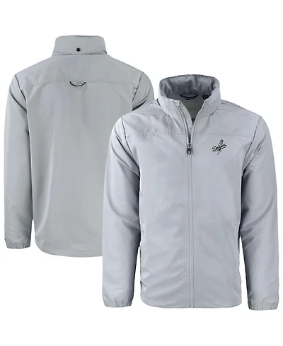Cutter & Buck Men's Gray Los Angeles Dodgers Charter Eco Full-Zip Hoodie Jacket