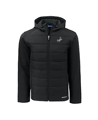 Cutter & Buck Men's Black Los Angeles Dodgers Evoke Hybrid Eco Softshell Full-Zip Hooded Jacket