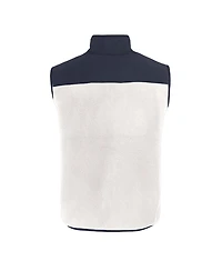 Cutter & Buck Men's Oatmeal/Navy Los Angeles Dodgers Cascade Eco Fleece Full-Zip Vest