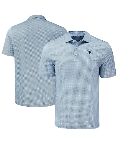 Cutter & Buck Men's Navy New York Yankees Pike Eco Diamond Dot Print Polo Shirt