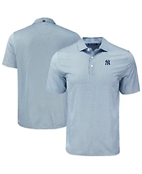 Cutter & Buck Men's Navy New York Yankees Pike Eco Diamond Dot Print Polo Shirt