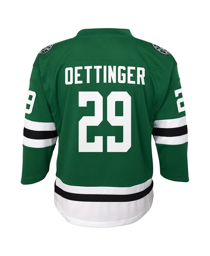 Outerstuff Big Boys and Girls Jake Oettinger Kelly Green Dallas Stars Home Replica Player Jersey