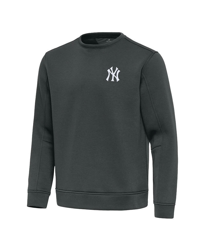 Antigua Men's Pewter New York Yankees Relevant Lightweight Pullover Sweatshirt