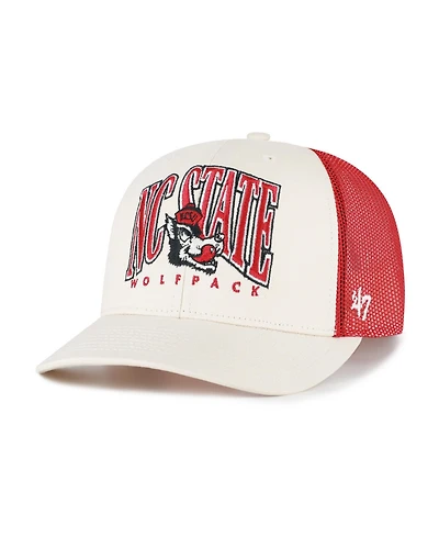'47 Brand Men's Natural Nc State Wolfpack Drawbridge Trucker Adjustable Hat