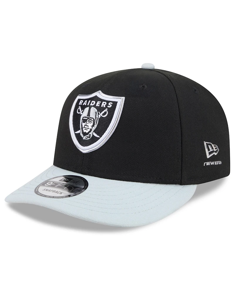 New Era Big Boys and Girls Black/Silver Las Vegas Raiders 2026 Nfl Draft Pre-Curved 9FIFTY Snapback Hat