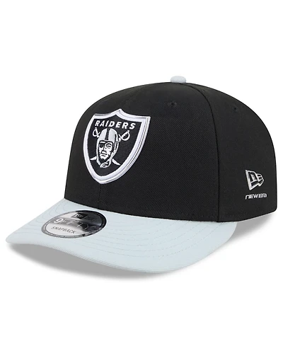 New Era Big Boys and Girls Black/Silver Las Vegas Raiders 2026 Nfl Draft Pre-Curved 9FIFTY Snapback Hat