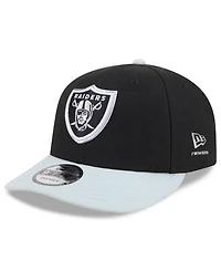 New Era Big Boys and Girls Black/Silver Las Vegas Raiders 2026 Nfl Draft Pre-Curved 9FIFTY Snapback Hat