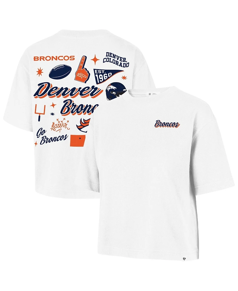 '47 Brand Women's White Denver Broncos Collage Script Reed City T-Shirt