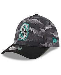 New Era Men's Black Seattle Mariners Camo 39THIRTY A-Frame Flex Hat