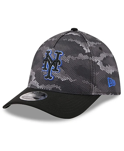 New Era Men's Black York Mets Camo 39THIRTY A-Frame Flex Hat