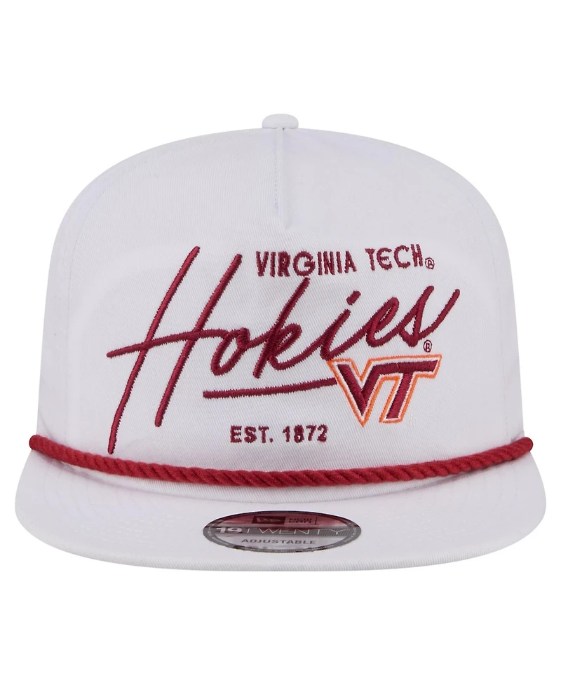 New Era Men's White Virginia Tech Hokies Team Rope 19TWENTY Adjustable Hat