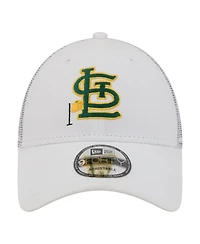 New Era Men's White St. Louis Cardinals Flag 9FORTY Trucker Adjustable Hat