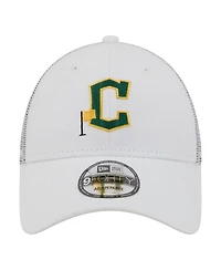 New Era Men's White Cleveland Guardians Flag 9FORTY Trucker Adjustable Hat