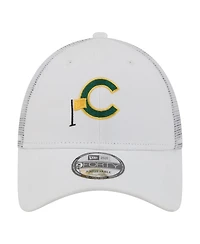 New Era Men's White Chicago Cubs Flag 9FORTY Trucker Adjustable Hat