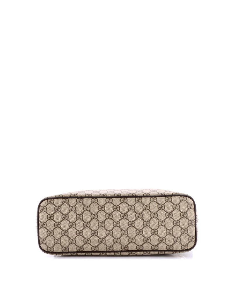Pre-Owned Gucci Small Convertible Zip Tote Gg Coated Canvas with Leather