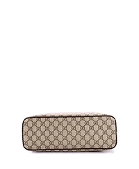 Pre-Owned Gucci Small Convertible Zip Tote Gg Coated Canvas with Leather