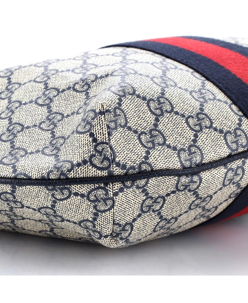 Pre-Owned Gucci Small Ophidia Half Moon Hobo Gg Coated Canvas