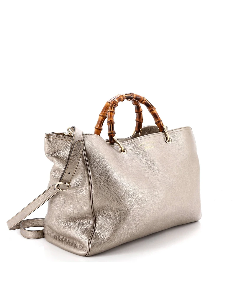 Pre-Owned Gucci Large Bamboo Shopper Tote Leather