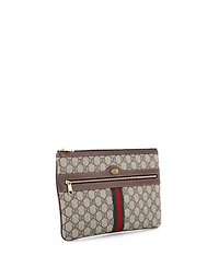 Pre-Owned Gucci Large Ophidia Zip Pouch Gg Coated Canvas
