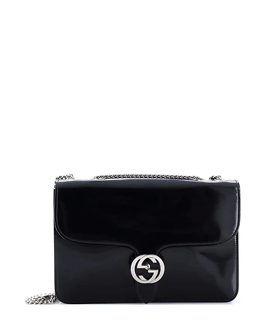 Pre-Owned Gucci Medium Interlocking Shoulder Bag Patent