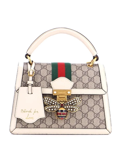 Pre-Owned Gucci Small Queen Margaret Top Handle Bag Gg Coated Canvas with Leather