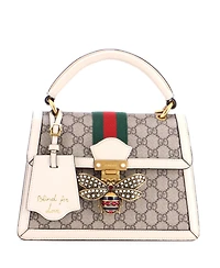 Pre-Owned Gucci Small Queen Margaret Top Handle Bag Gg Coated Canvas with Leather