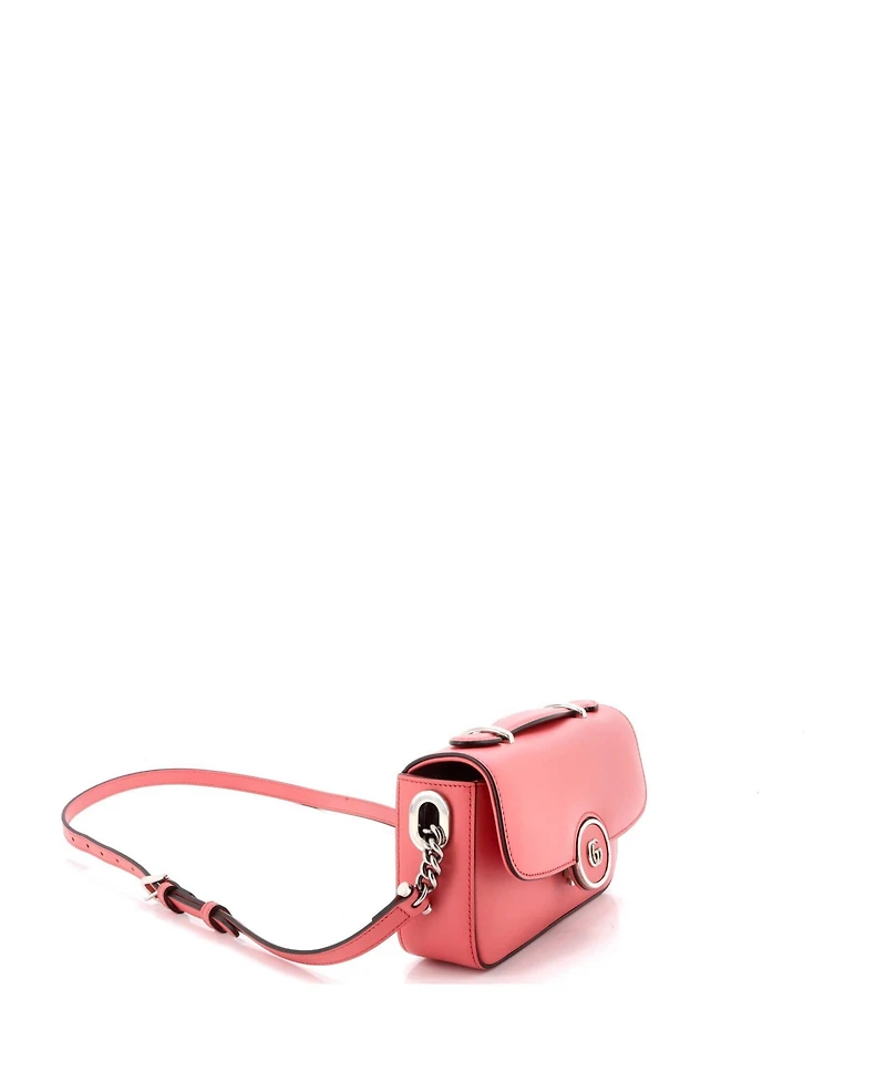 Pre-Owned Gucci Mini Petite Gg Flap Shoulder Bag Leather