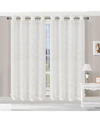 Superior Lightweight Scroll Sheer Curtain Panels, (2), 52" x 63"