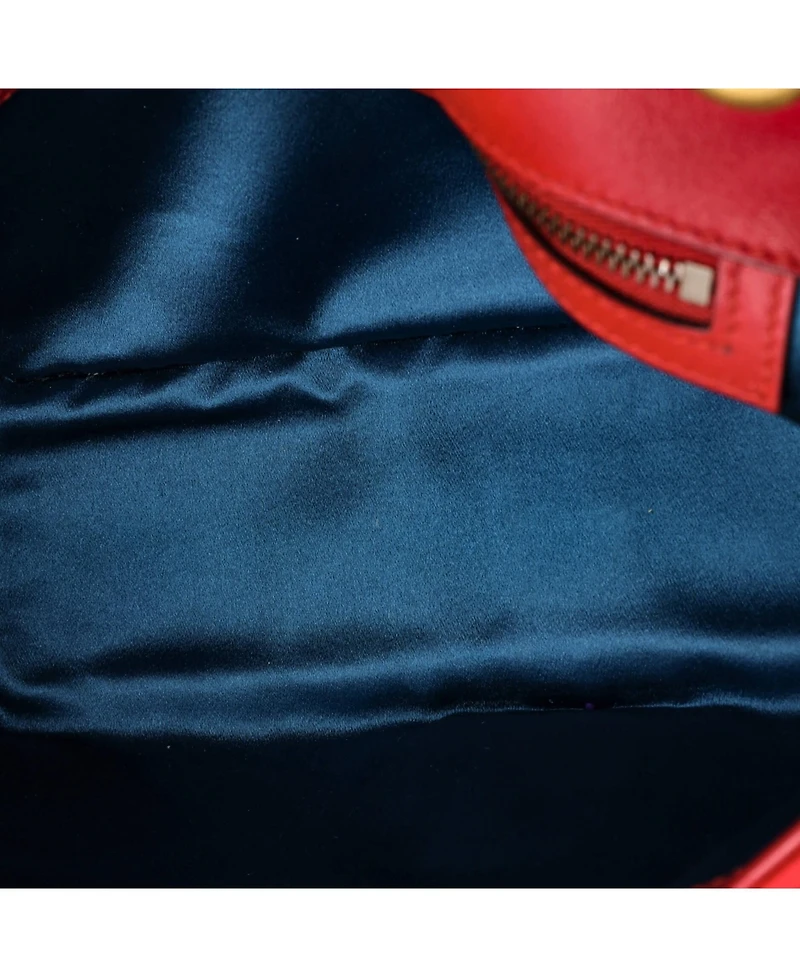 Pre-Owned Gucci Small Gg Marmont Flap Bag Matelasse Velvet