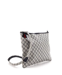 Pre-Owned Gucci Large Web Loop Flat Messenger Gg Coated Canvas