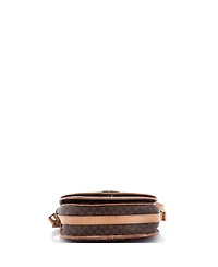 Pre-Owned Celine Small Vintage Saddle Flap Shoulder Bag Macadam Coated Canvas