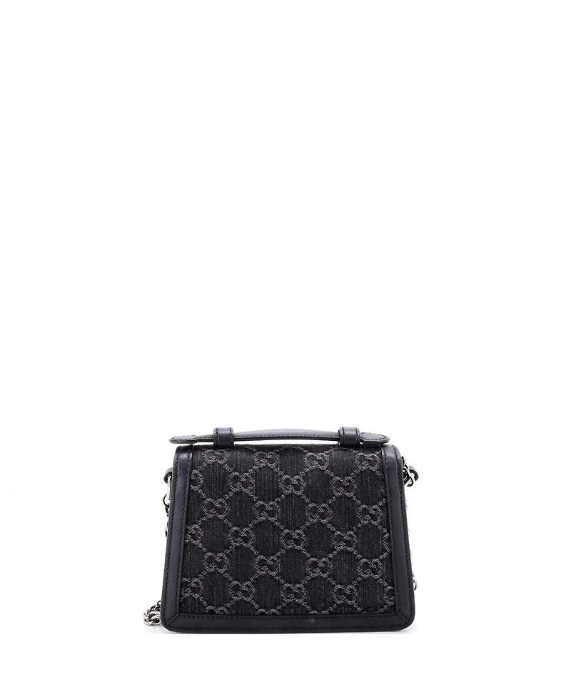 Pre-Owned Gucci Mini Ophidia Flap Top Handle Bag Gg Canvas