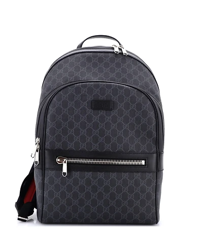 Pre-Owned Gucci Medium Front Zip Pocket Backpack Gg Coated Canvas