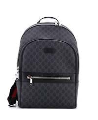 Pre-Owned Gucci Medium Front Zip Pocket Backpack Gg Coated Canvas