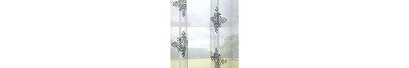 Superior Lightweight Damask Sheer Curtain Panels, Set of 2