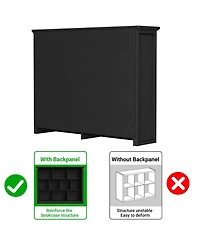 Aheaplus 10 Cubes Storage Bookshelf, Floor Standing Bookcase