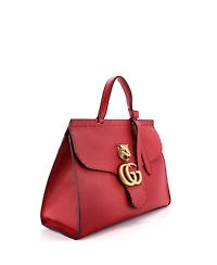 Pre-Owned Gucci Medium Gg Marmont Animalier Top Handle Bag Leather