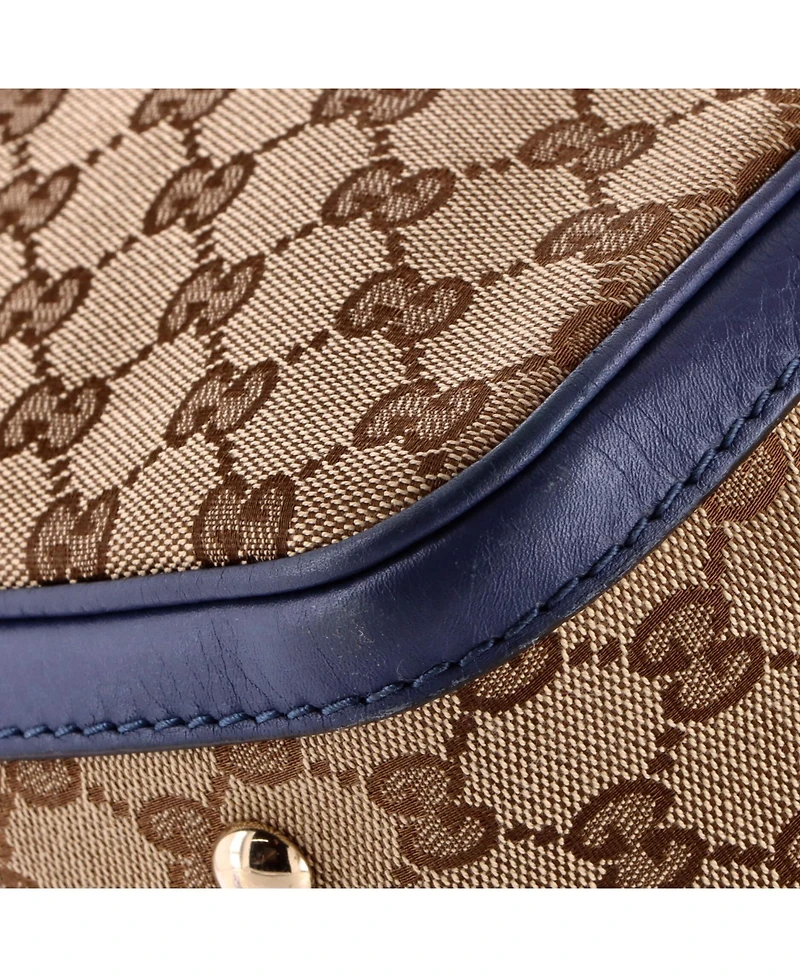 Pre-Owned Gucci Medium Vintage Web Boston Bag Gg Canvas