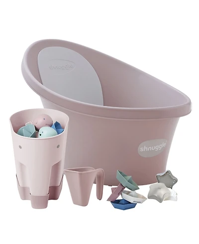 Shnuggle Baby Boys' and Girls' Bath Accessories Bundle, 5-Piece Set