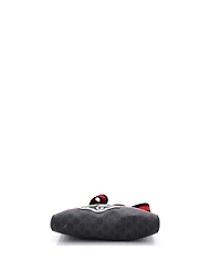 Pre-Owned Gucci Medium Night Courrier Zip Messenger Gg Coated Canvas with Applique