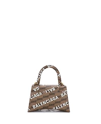 Pre-Owned Balenciaga Small Hourglass Top Handle Bag Monogram Coated Canvas