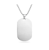 Bling Jewelry Men's Freemason Dog Tag Pendant Necklace Masonic Compass Stainless Steel
