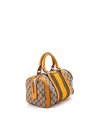 Pre-Owned Gucci Small Vintage Web Boston Bag Gg Canvas