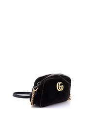Pre-Owned Gucci Small Gg Marmont Shoulder Bag Matelasse Velvet