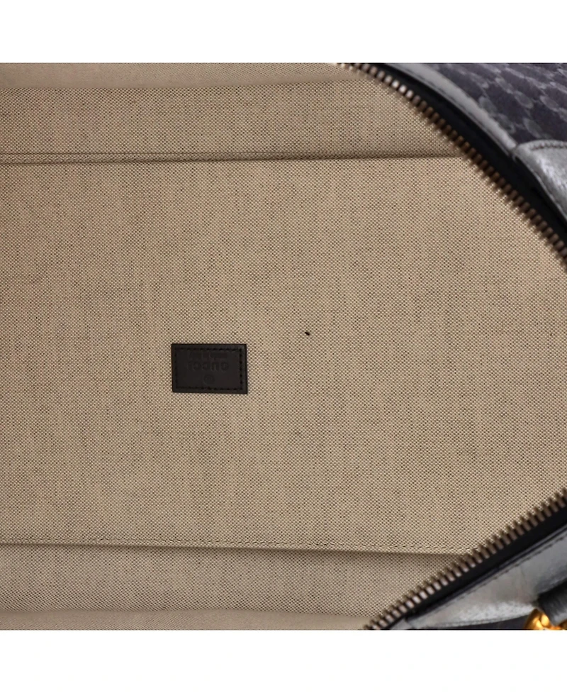 Pre-Owned Gucci Large Bauletto Duffle Bag Gg Canvas with Leather