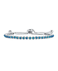 Bling Jewelry Milgrain Bezel Created Opal Tennis Bolo Bracelet 14K Gold Plated Sterling Silver